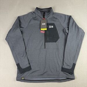 Mountain Hardwear Polartec Power Grid Half Zip Jacket Men's Large Gray New